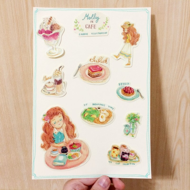 貼紙/Molly in Cafe/ - Stickers - Paper White