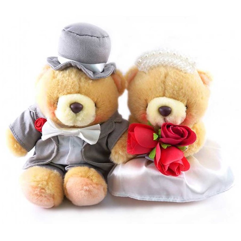 ◤ really like to get along with you at this moment | FF 4.5 inch nap Bear Wedding Set - Stuffed Dolls & Figurines - Other Materials Gold