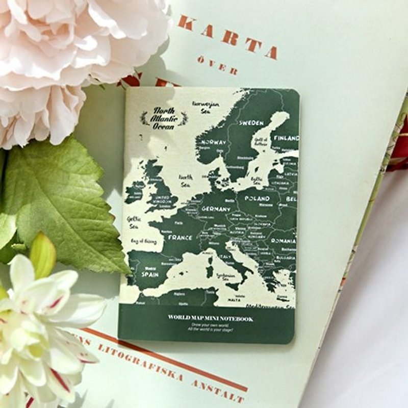 Dessin x indigo- world map mini-notebook -eco, IDG05146 - Notebooks & Journals - Paper Green
