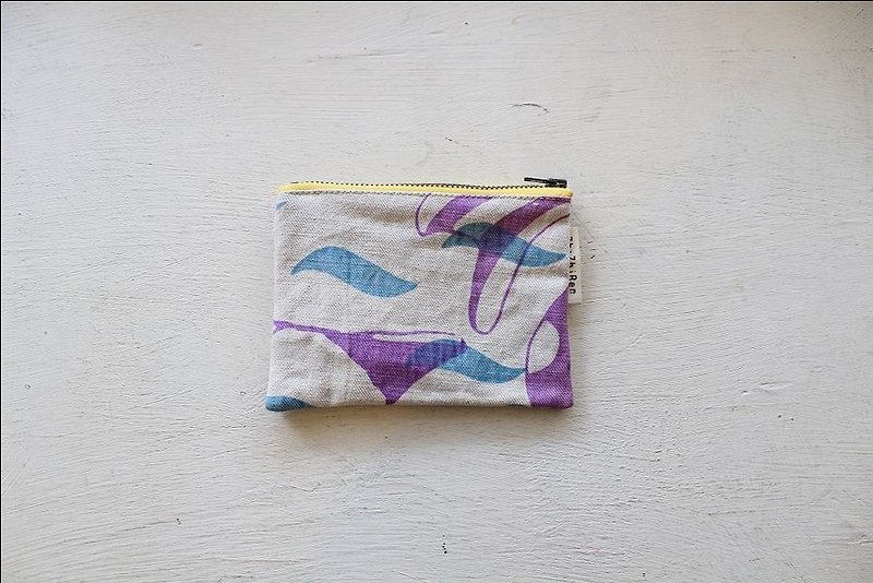 【ZhiZhiRen】厵 | 多錢包 - 旗津補魚 - 零錢包/小錢包 - 棉．麻 紫色