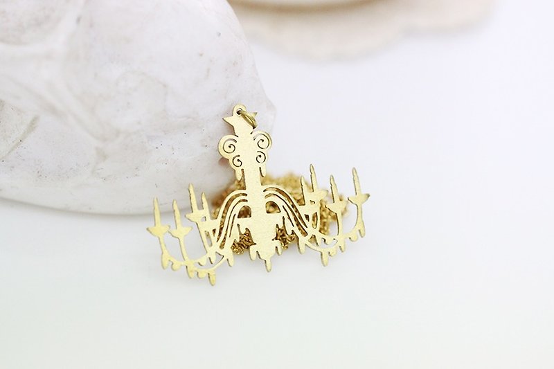 手作りの黄金のシャンデリア ペンダント/手作りのモダンなアンティーク スタイルの宝石 - ネックレス - 金属 ゴールド