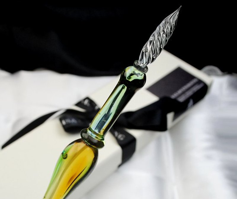 [MSA GLASS ENGRAVING] (glass warm ocean green) crystal art glass engraving pen (including glass pen holder) valentine gift customized lettering - อื่นๆ - แก้ว สีเขียว