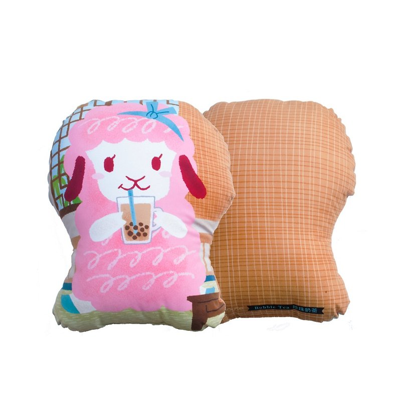 Taiwanese Dim Sum Pillow: Pearl Milk Tea - Pillows & Cushions - Other Materials Pink