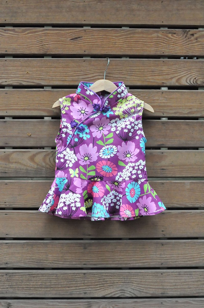 Angel Nina hand-made custom modified cheongsam purple coat child - Other - Cotton & Hemp 