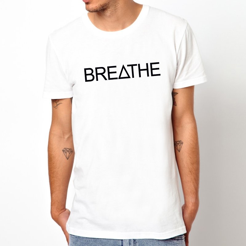 BREATHE t shirt  - เสื้อยืดผู้ชาย - วัสดุอื่นๆ ขาว