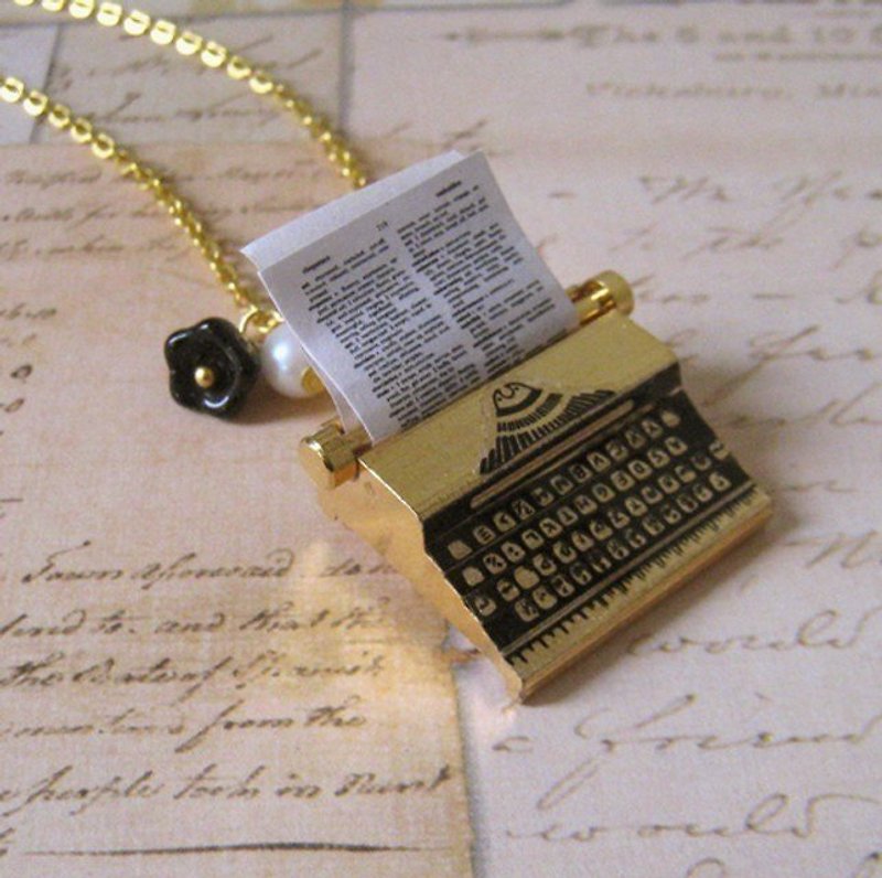 Miss secretary typewriter necklace - Necklaces - Other Materials 