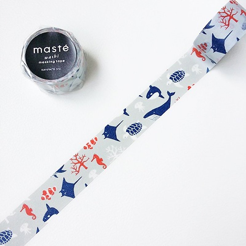 masteと紙テープマルチ。自然[アンダーウォーターワールド（MST-MKT59-A）] - マスキングテープ - 紙 ブルー