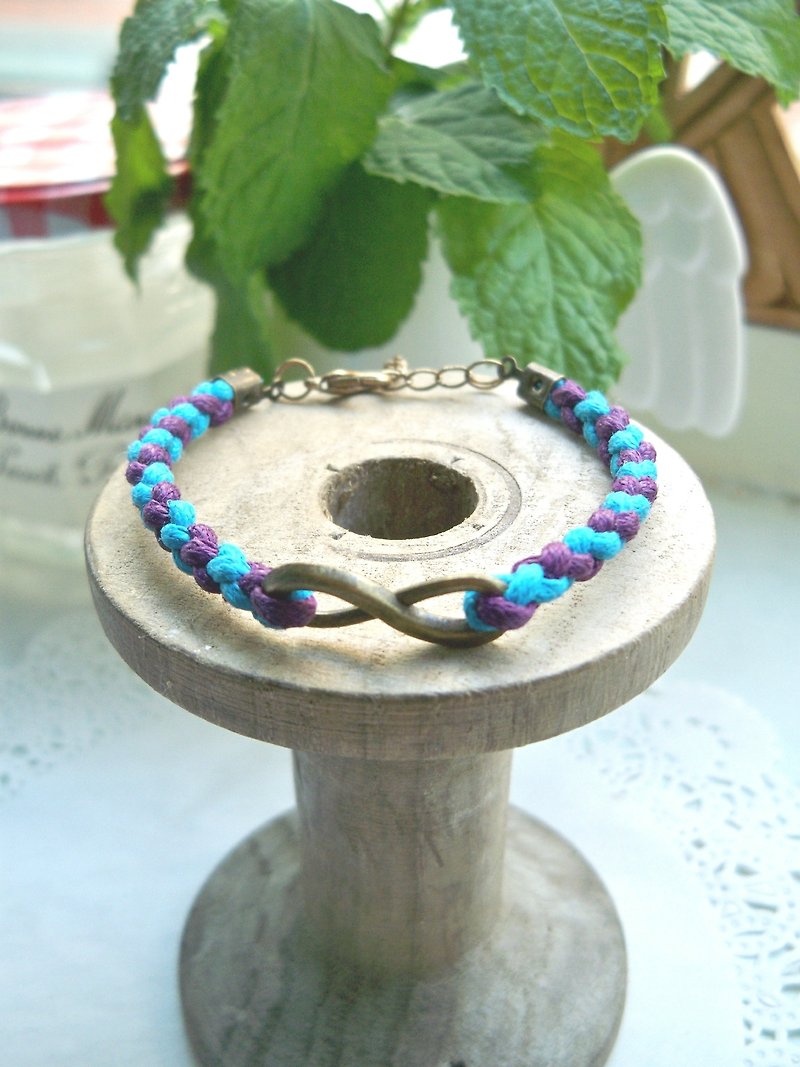 Infinite Braided Bracelet-(Purple + Earth Ear Blue) - สร้อยข้อมือ - วัสดุอื่นๆ หลากหลายสี