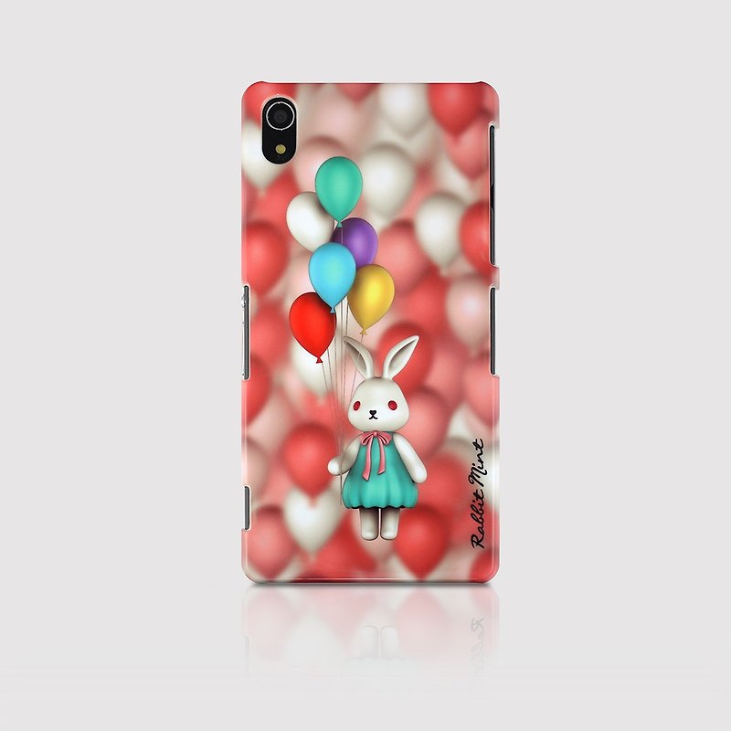 (Rabbit Mint) Mint Rabbit Phone Case - Bu Mali balloons Series Merry Boo - Sony Z2 (M0009) - Phone Cases - Plastic Red