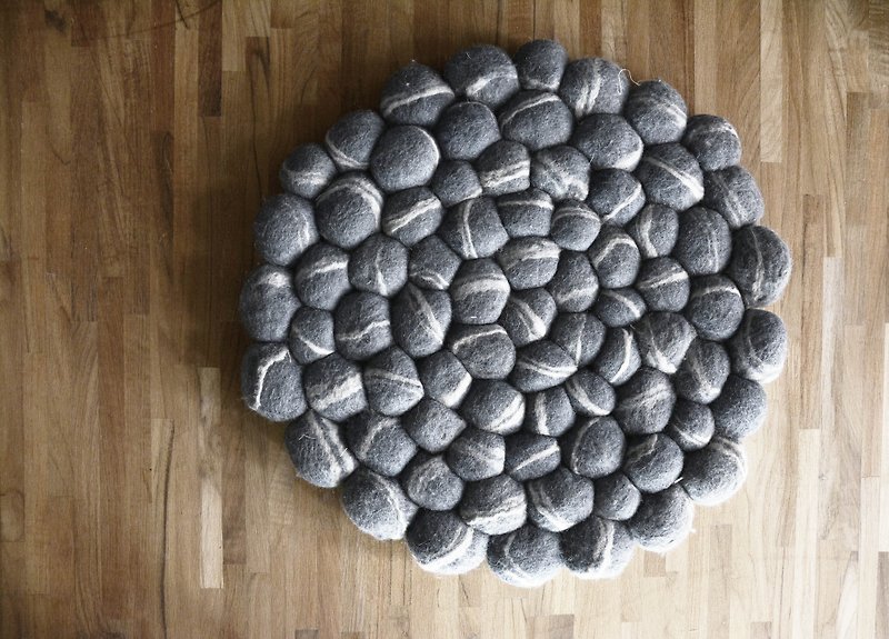 Wool Felt Soft Stone Chair Mat-Fair Trade - Bedding - Wool Gray