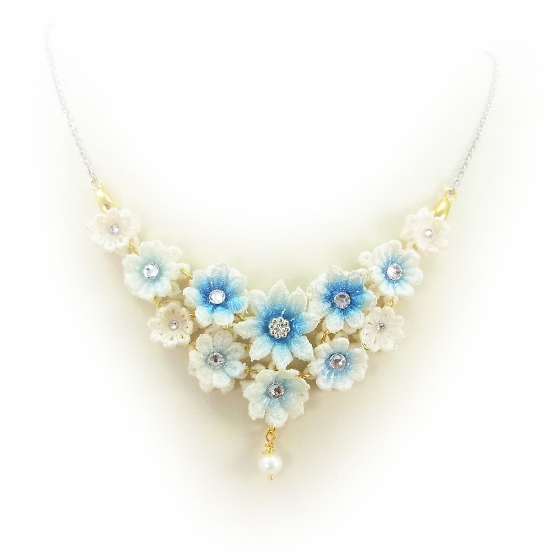Asagao - gradient light blue version - Necklaces - Other Materials Blue