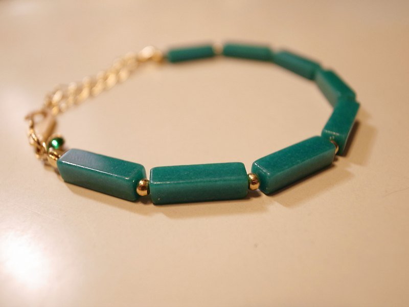 幽幽湖光(二代)立方手鍊 - Bracelets - Gemstone Green