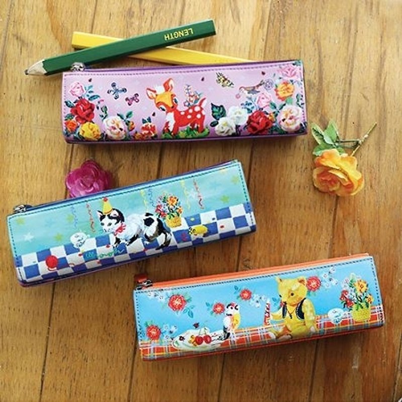Clear Out Sale - Fantasy World Leather Pencil Bag - KITTY Party, 7321-05994 - Pencil Cases - Genuine Leather Multicolor