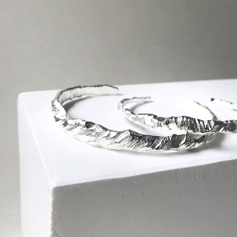 Mountain Bangle  Landscape Collection 925 silver - Bracelets - Other Metals Silver