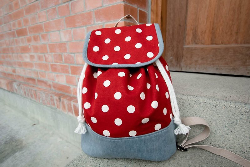 Nippon No. 8 canvas limit shall - (! Promotional 75% discount) Strawberry Sweetheart / rear beam port backpack / shoulder bag - กระเป๋าหูรูด - วัสดุอื่นๆ สีแดง