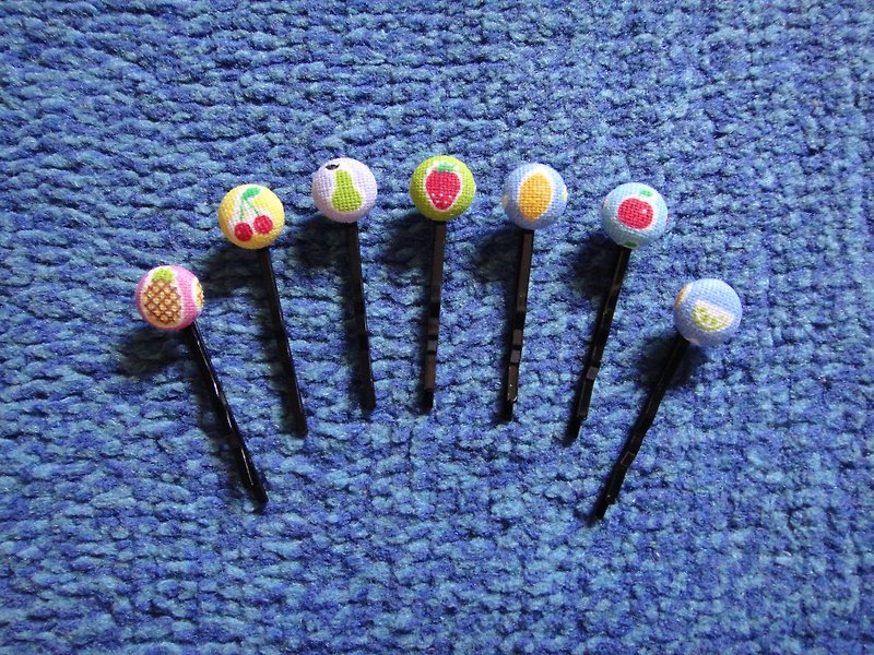 Fruit Party Button Hair Clip C20ASZ15 - Hair Accessories - Cotton & Hemp 