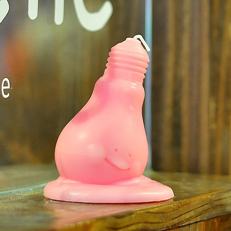 スマイルバルブジェントルマン ピンクの香りのキャンドル／ラブバスタイムの香り。サンプル販売エリアを表示 - キャンドル・燭台 - 蝋 ホワイト