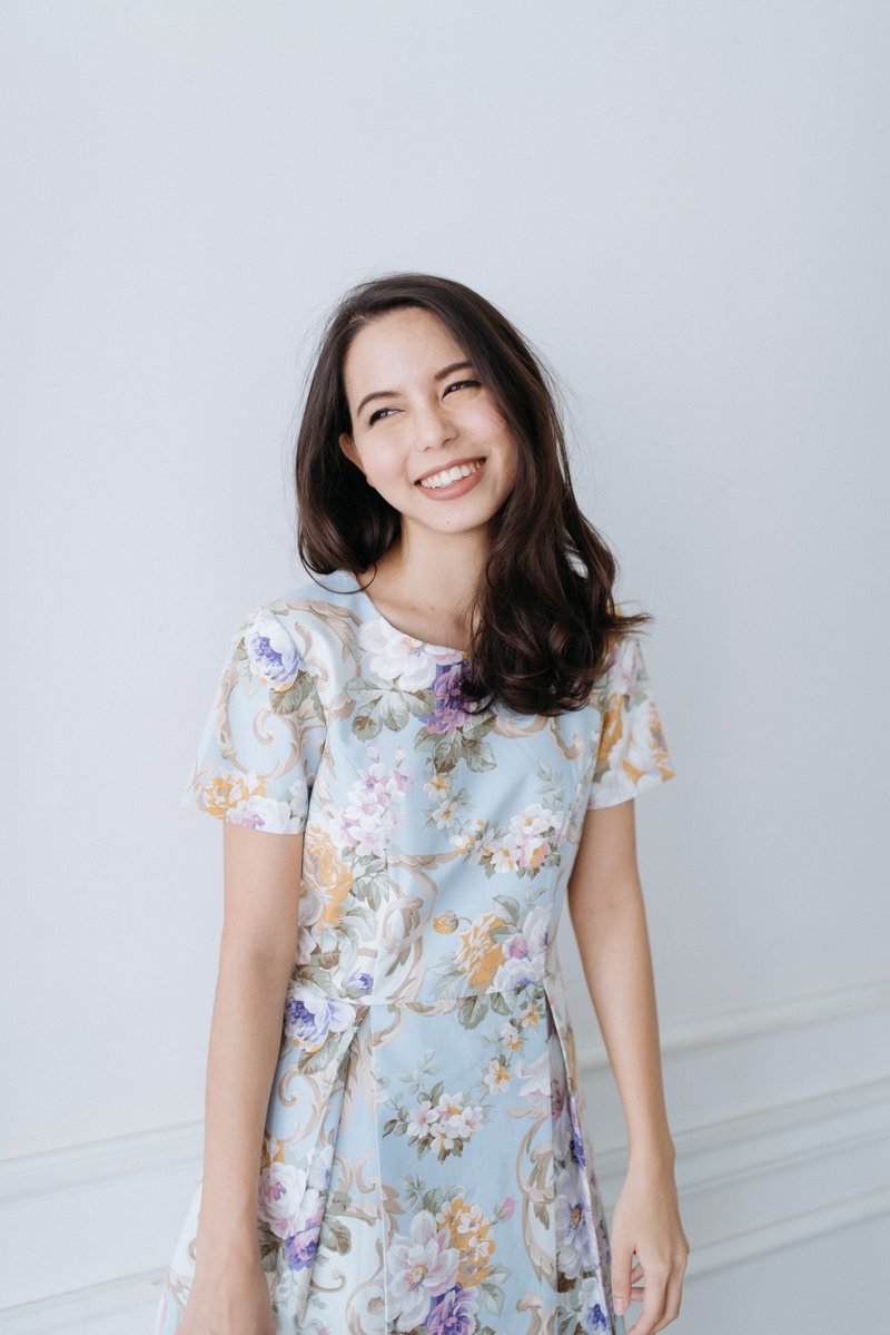 Jenny Padres - 洋裝/連身裙 - 棉．麻 藍色