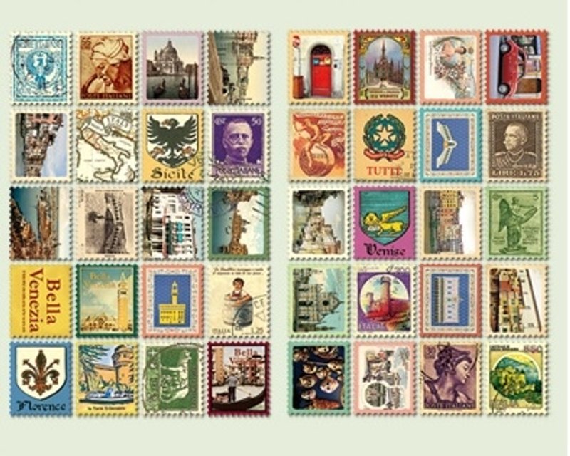 Dessin x 7321 Design-Italy 迷你郵票貼紙組,7321-65119 - 貼紙 - 紙 多色