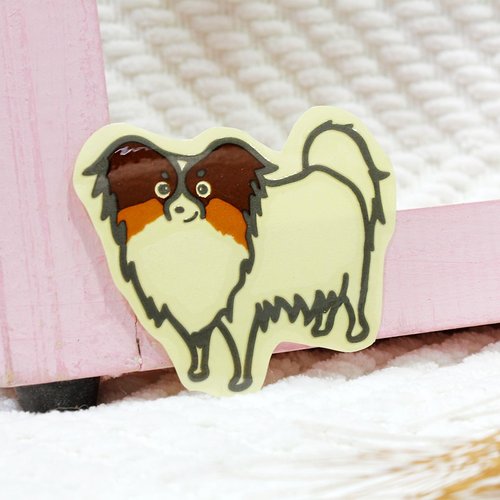 NINKYPUP 防水抗UV反光貼紙 蝴蝶犬 Papillon 5.8*7 cm