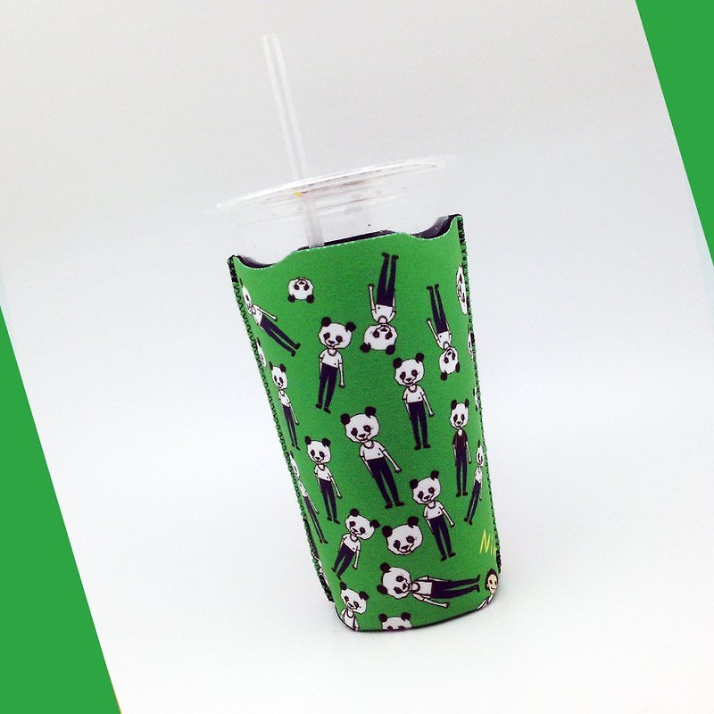 商業飲料カップパンダのためのBLRポール氷/熱吸引カップケース - コースター - ポリエステル グリーン