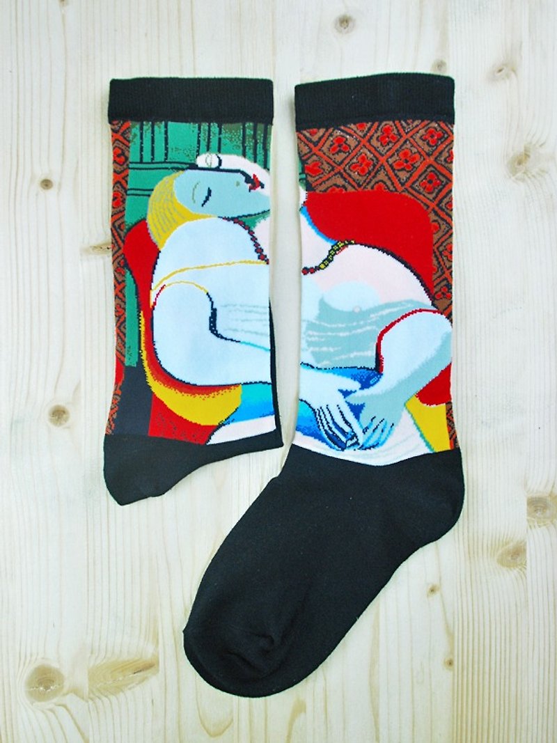 JHJ Design 加拿大品牌 高彩度針織棉襪 名畫系列 - 夢襪子(針織棉襪) - 襪子 - 其他材質 