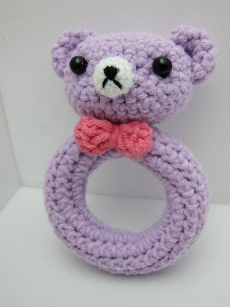 Baby bear. Knitted woolen hand rattle ~ the cutest moon gift - Baby Gift Sets - Other Materials Multicolor