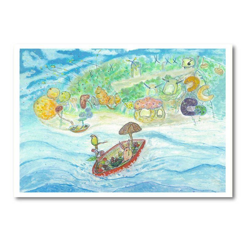 Everyone has an island in their hearts Postcard/Universal Card - Cards & Postcards - Paper Blue