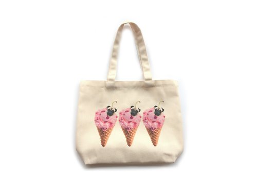 PUG YONG YONG [YONG] 草莓冰淇淋巴哥購物袋