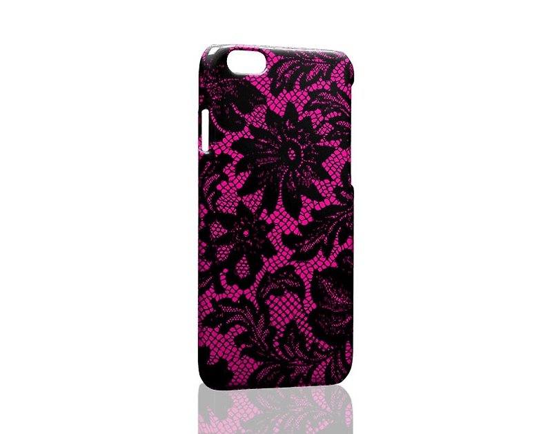 Pink and black lace custom iPhone X 8 7 6s Plus 5s Samsung S7 S8 S9 Mobile Shell - เคส/ซองมือถือ - พลาสติก หลากหลายสี