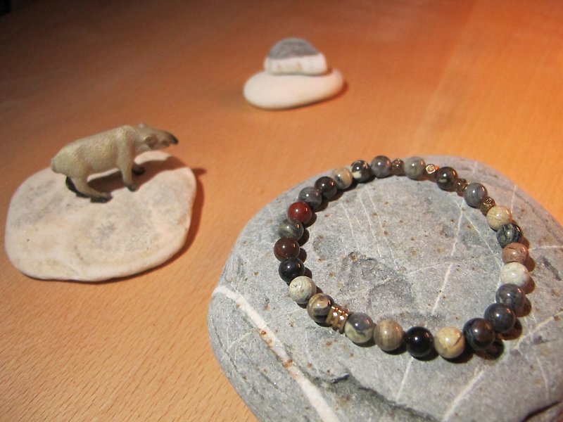▲ asteroid / handmade original stone X brass bracelet - Other - Other Materials Multicolor