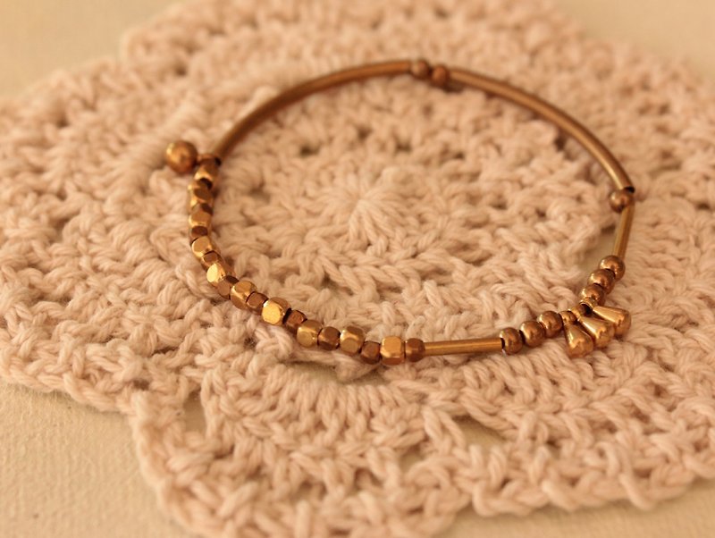 *hippie* Cairo│Asymmetrical Brass Bracelet - Bracelets - Other Materials Gold