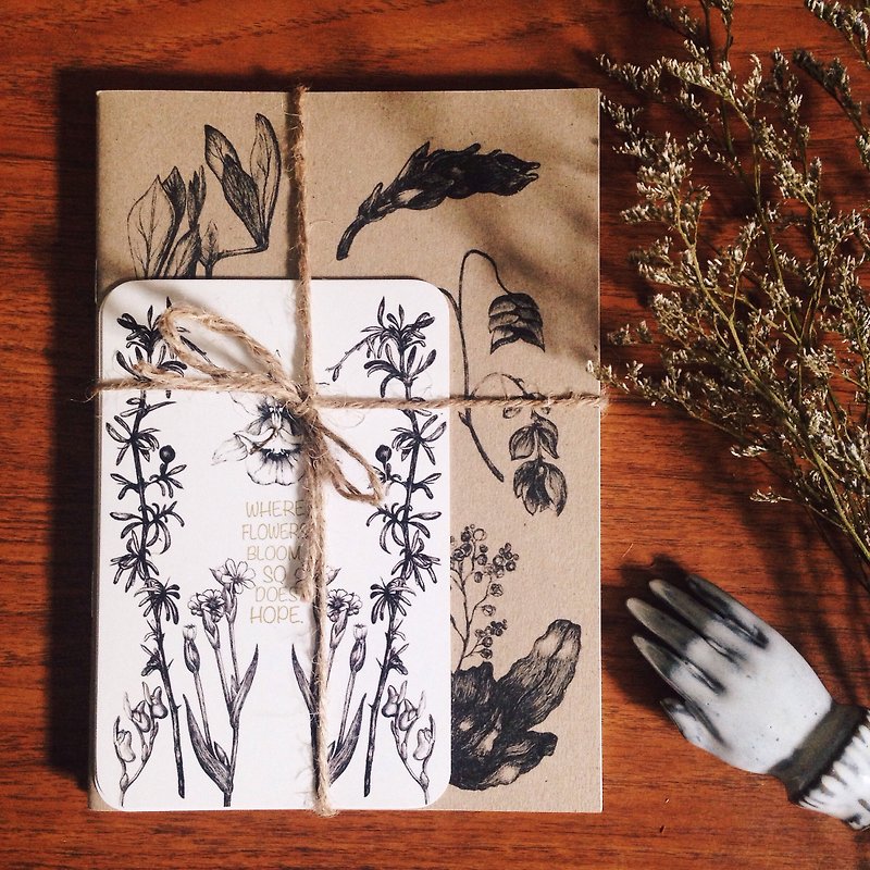 flora notebook and postcard set - Indie Press - Paper Khaki