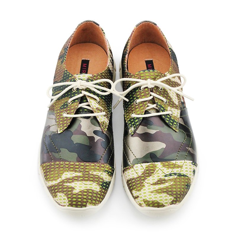 Jeux W1050 GreenCamo - Women's Casual Shoes - Genuine Leather Green