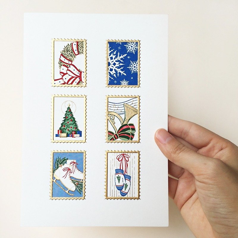 ❄耶誕禮物-美國純綿紙燙金印刷❄ - 卡片/明信片 - 紙 白色