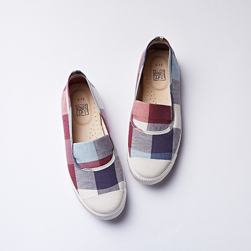 Finally, the last pair の miracle fruit [date] purplish blue checkered cloth / fruit Japanese / Japanese-style flower shoes / canvas shoes / doll shoes / 25 * 1 - Women's Casual Shoes - Other Materials Blue