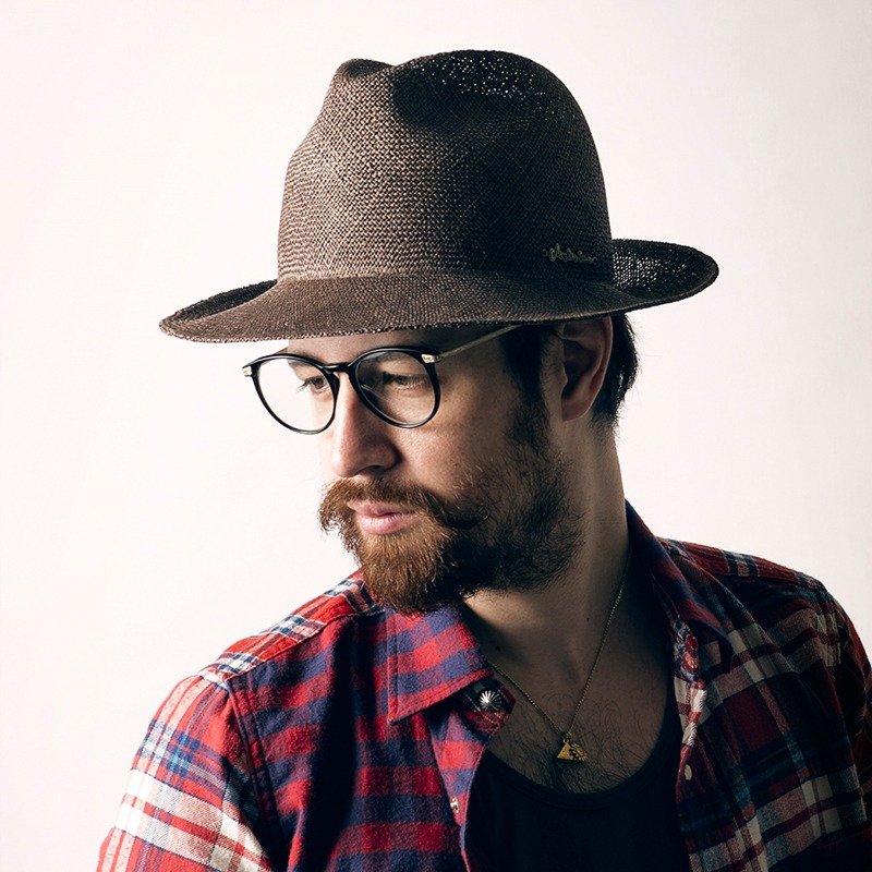 Japan - シ ュ ro gentleman straw hat sold exclusively Gimixed - หมวก - พืช/ดอกไม้ สีนำ้ตาล