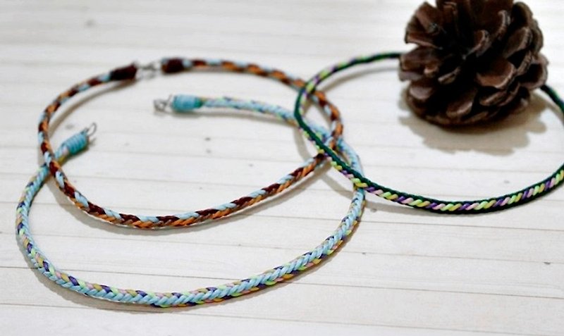 Hand-knitted silk Wax thread style <Go to the beach> ((Anklet style)) //You can choose your own color// - Anklets & Ankle Bracelets - Wax Multicolor