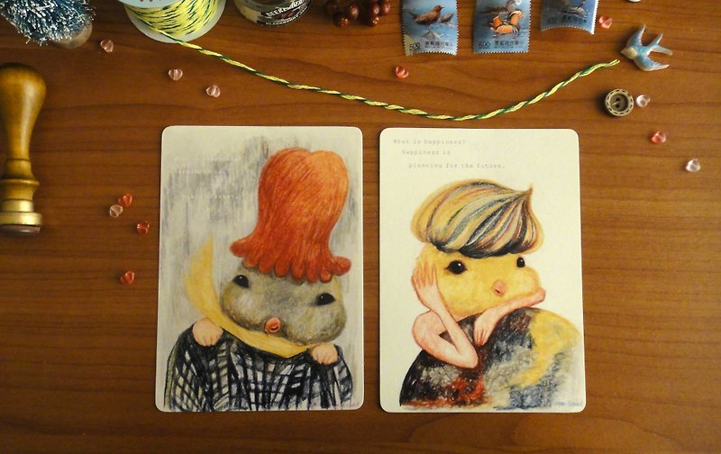 Cream head and bud head postcard/card - Cards & Postcards - Paper 