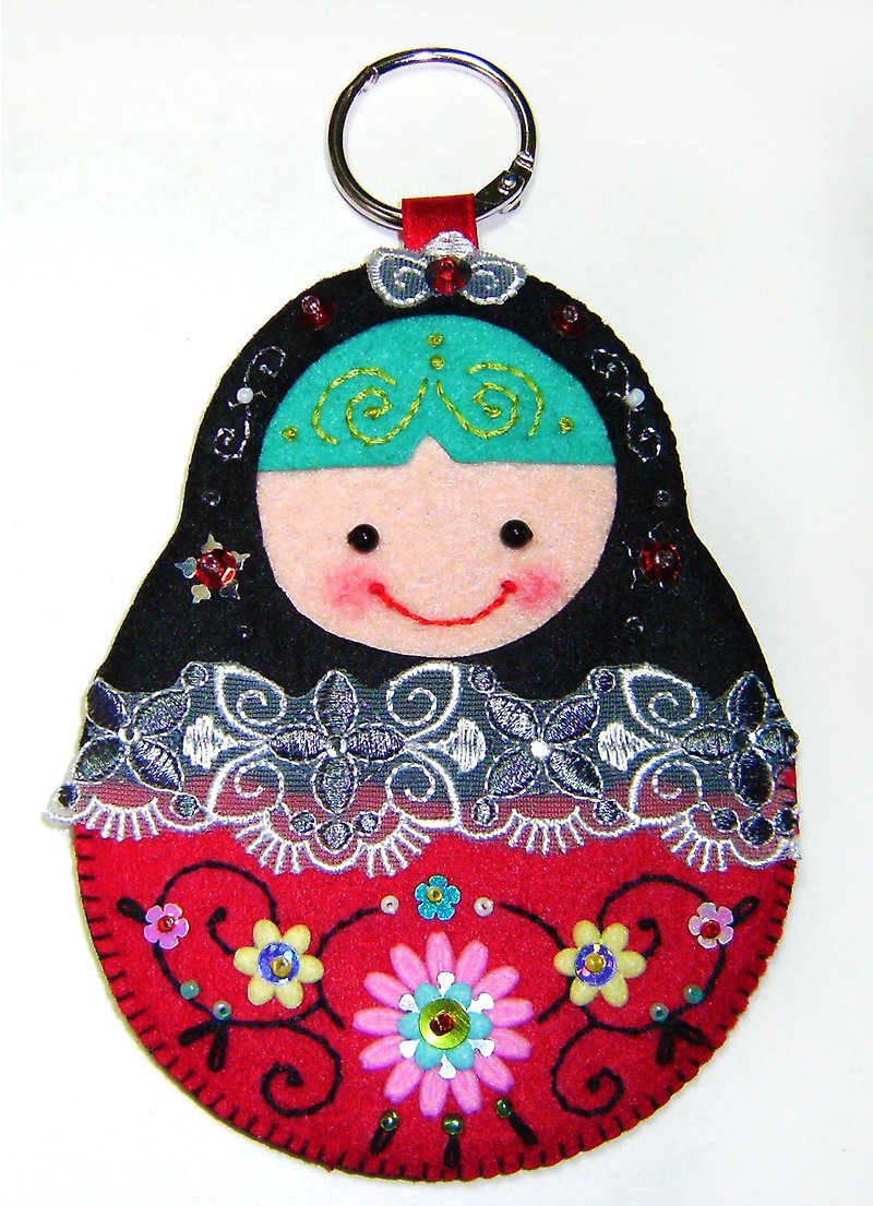Russian Doll Card Holder - Black Red - ID & Badge Holders - Other Materials Red