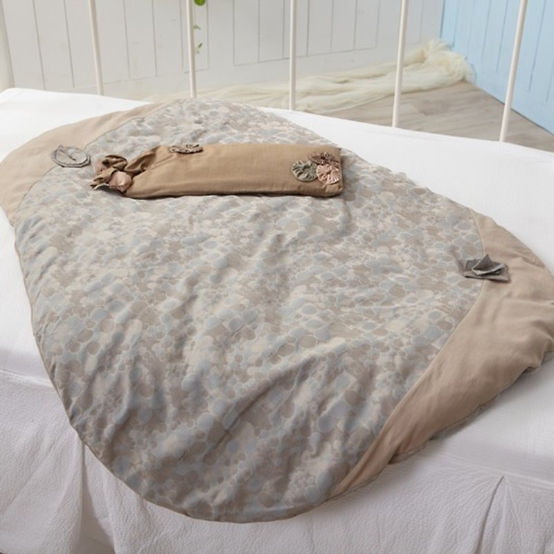 KAKIBABY patented natural persimmon dyed cloth baby boat game mattress (blue circle) - Baby Gift Sets - Cotton & Hemp Khaki