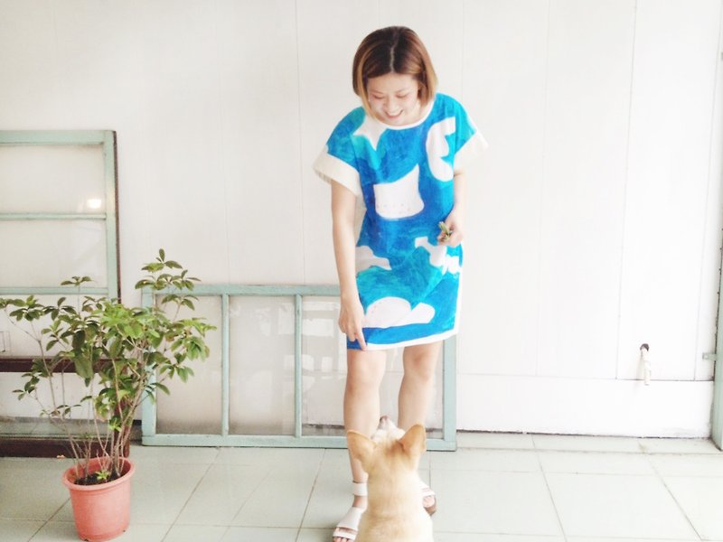 Sea gifts :: :: Wide Dress - One Piece Dresses - Cotton & Hemp Blue