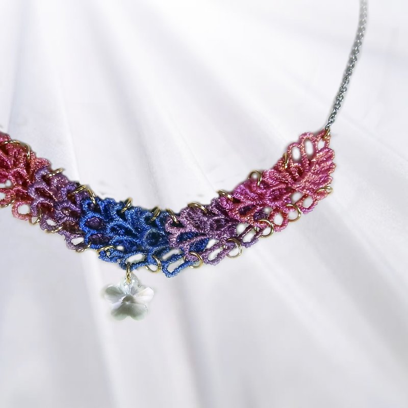 紫醉金迷 水蕾絲綢  項鍊 - 項鍊 - 繡線 多色