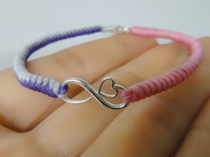 Wax line silk silver Love Unlimited - Bracelets - Waterproof Material Pink