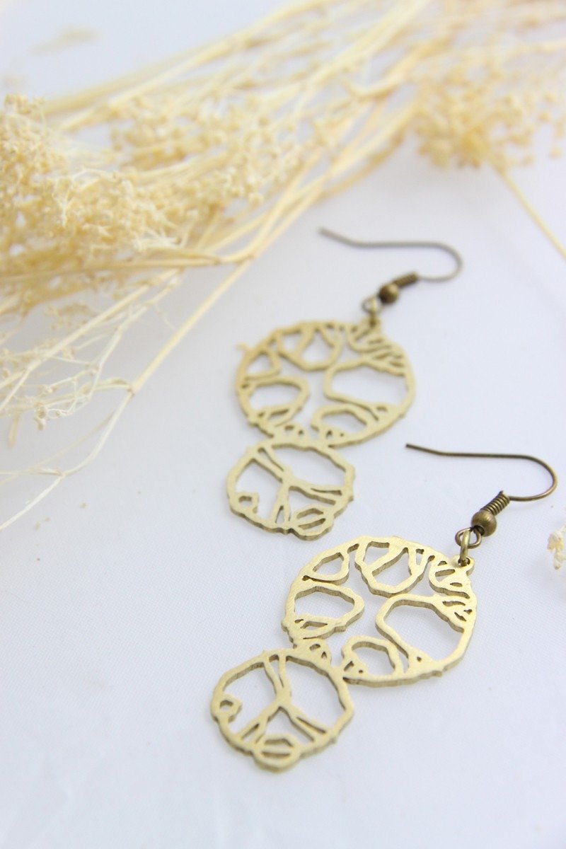 Garden Plan Earrings - Handcraft Jewelry - Earrings & Clip-ons - Other Metals Gold