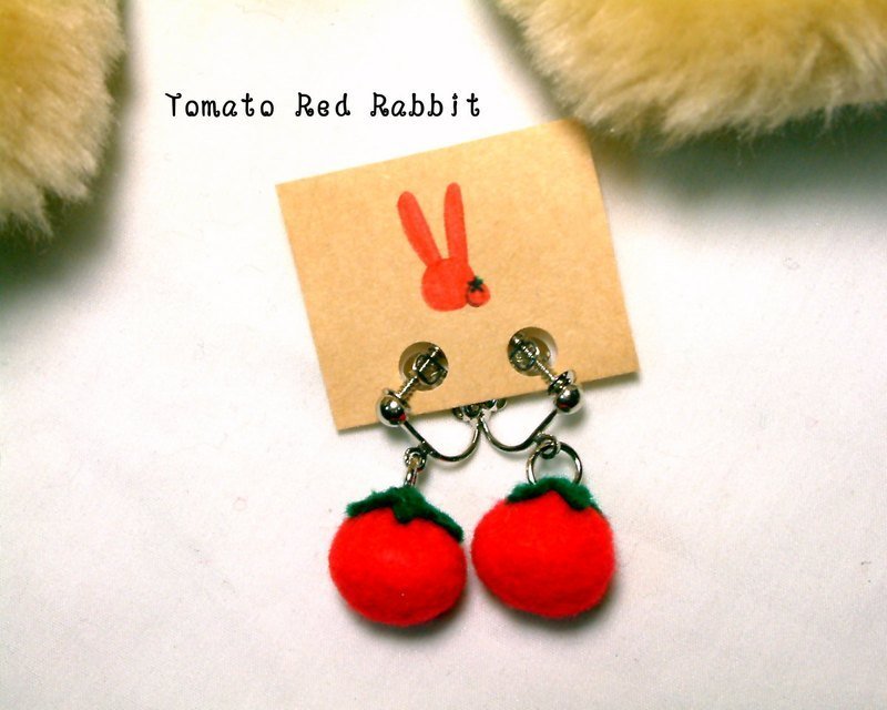 蕃茄耳環 - Earrings & Clip-ons - Other Materials 