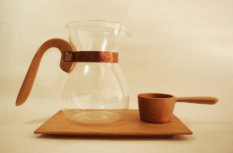 露La Rosee木質手感咖啡壺組/經典收藏版/台灣檜木組/預購款 - 咖啡壺/咖啡周邊 - 木頭 黃色