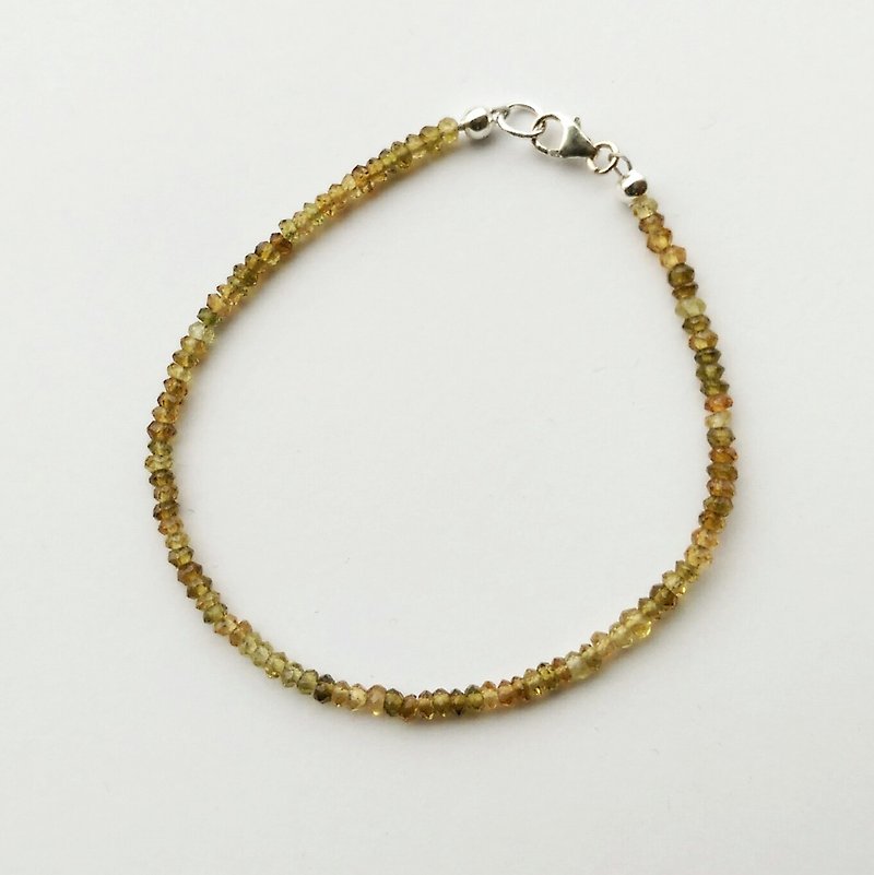 Earth colors Tourmaline Silver Bracelet - Bracelets - Gemstone 
