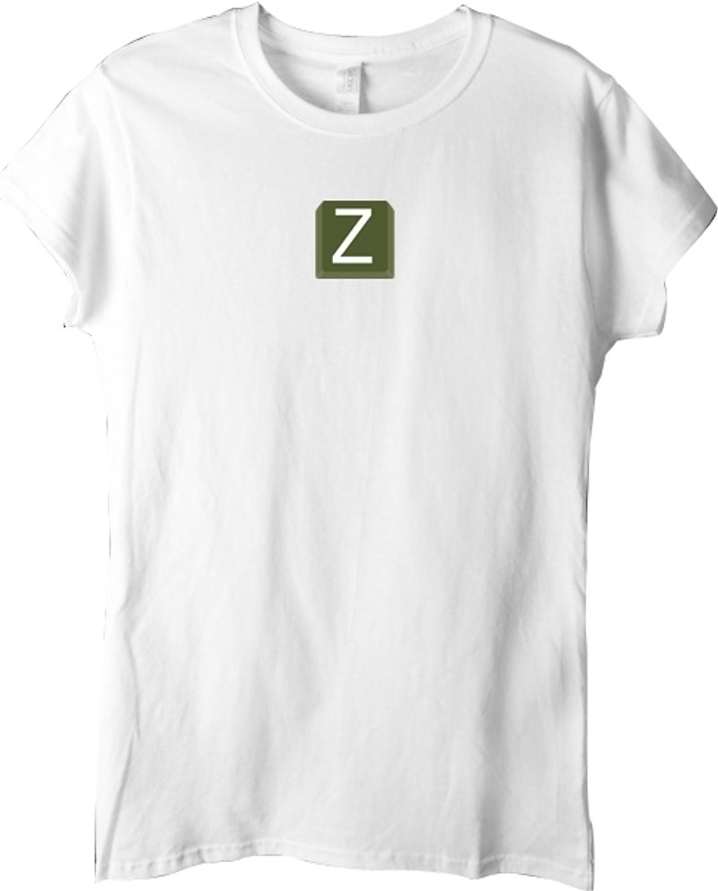 kuroi-T Design T-shirt Keyboard Series Z - Women's T-Shirts - Other Materials White