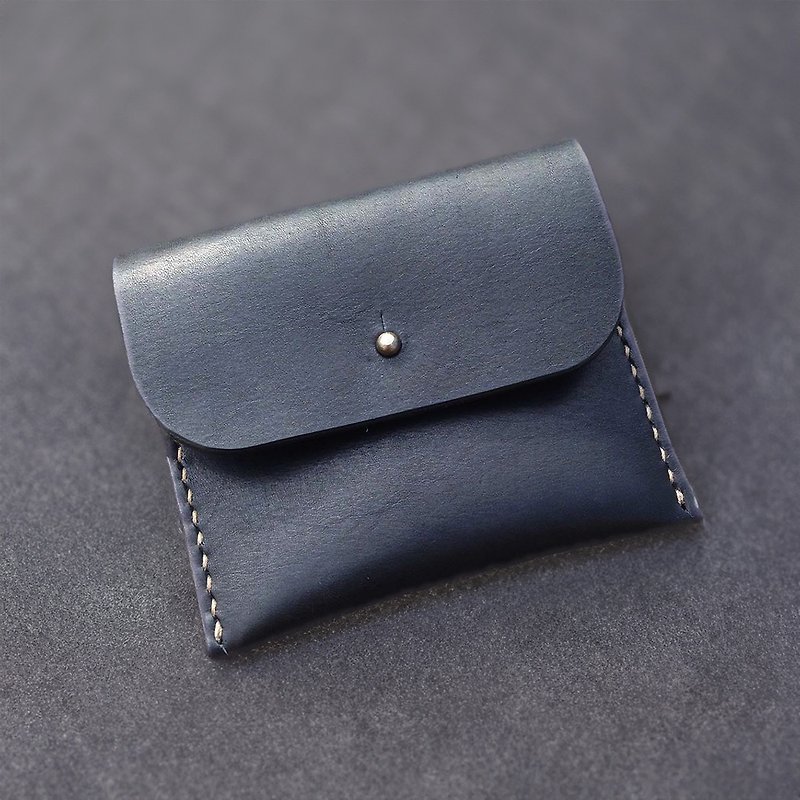 Myself Leather Coin Purse Storage Bag Easy Card Holder Graphite Black - กระเป๋าใส่เหรียญ - หนังแท้ สีดำ
